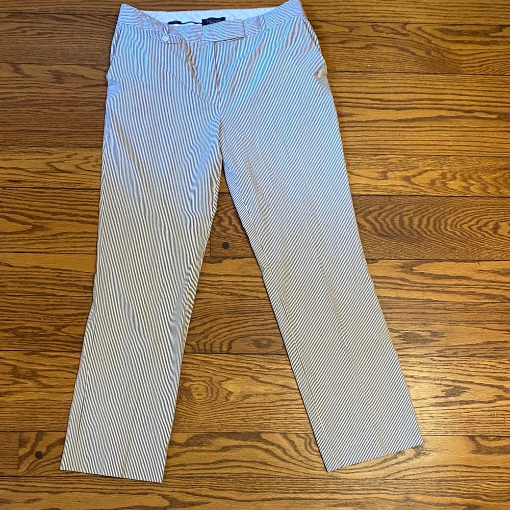 Talbots Women's Striped Chinos - Blue and White